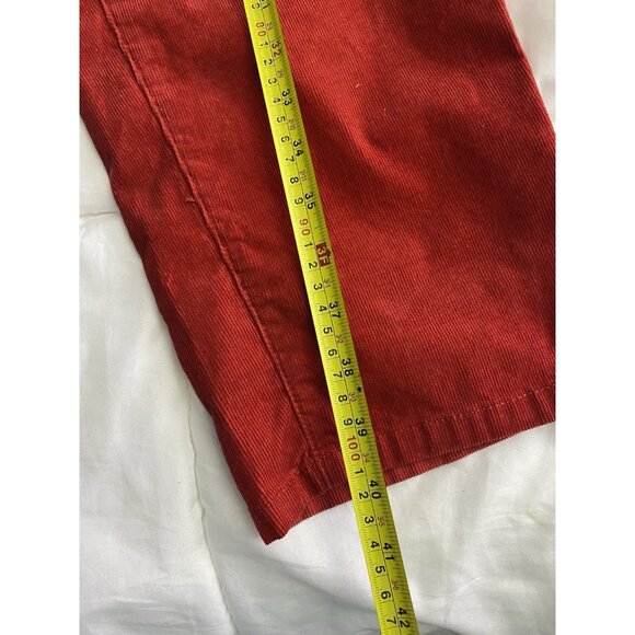 Lands End Womans Vermilion Red Fit 1 Size 18 Straight Leg Corduroy Pants Pockets - Picture 6 of 13